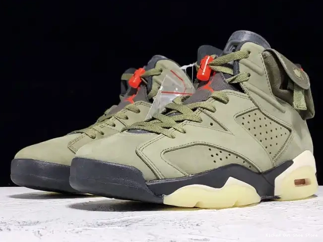 Kick Theory Scott Air Olive Jordan 6 x Travis Medium CN1084-200 0518